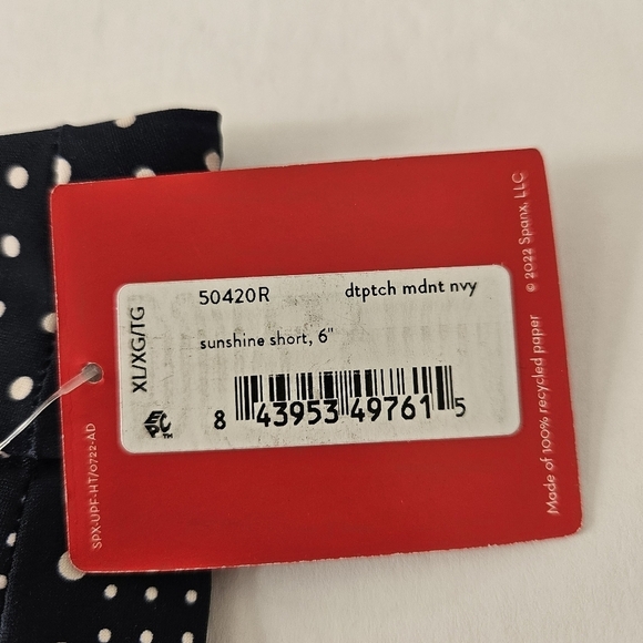 SPANX Sunshine Shorts 6" pull on waist UPF 50 navy Size XL - Picture 8 of 13